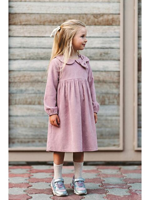 CİGİT Kadife Elbise 1-8 Yaş Leylak - S000474738-20042