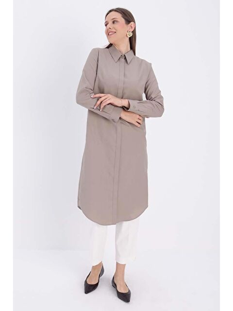 ALLDAY Vizon Basic Gizli Patlı Uzun Gömlek - S000040311-26429