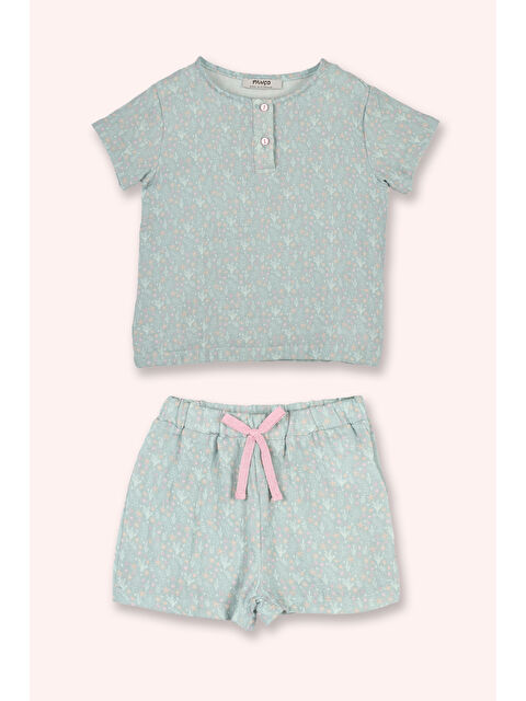 Panço Kız Çocuk Deniz Altı Desenli Mint Pijama Takımı - S000471065-1180