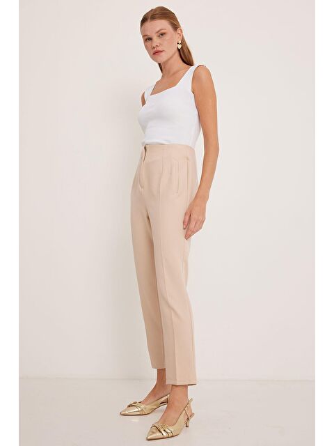 Bigdart Kadın Bej Yüksek Bel Kumaş Pantolon 6650 - S000150836-19928