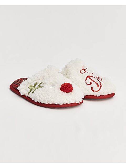 Chirpy NEVİ- C - Yılbaşı Temalı Pötikareli Kadın Ev Terliği - S000251908-37232