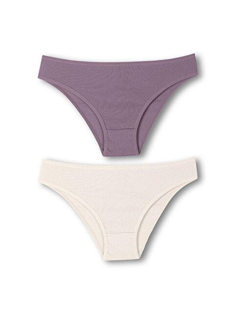Hnx Pamuklu Fitilli Dokulu Slip Kadın Külot 2'li - S000041984-37381