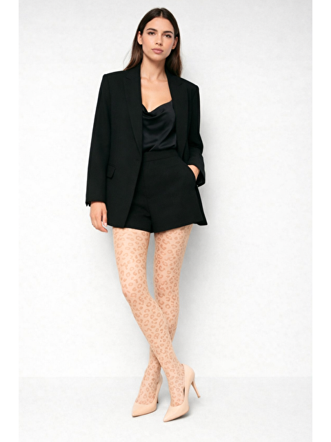 Katia And Bony Kadın Leopar Desenli İnce Külotlu Çorap Ten - S000483643-26407