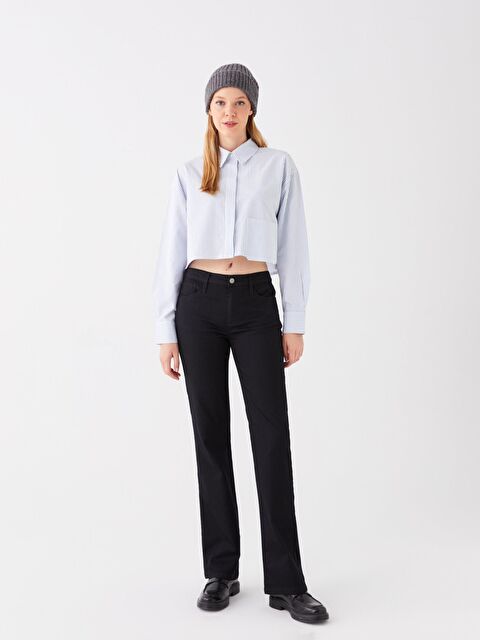 KOOR Çizme Paça Siyah Elastanlı Denim Pantolon Bg09