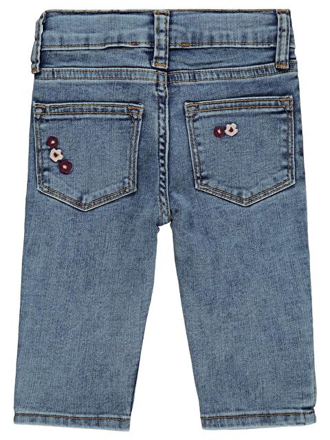 Civil Baby Çiçek Nakışlı Straight 6-18 Ay Pantolon - Mavi 9-12 Ay - S000407466-21983