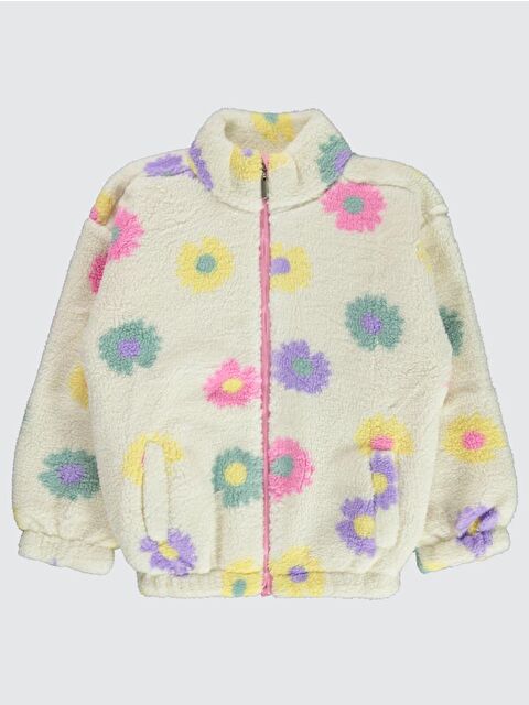 Civil Girls Papatya Desenli 10-13 Yaş Hırka - Ekru 13-14 Yaş - S000304742-19965