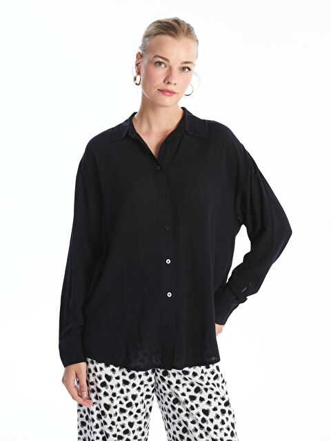 KOOR Loose Fit Siyah Kadın Gömlek  Bg116