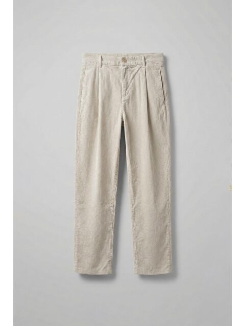 Abluka Online Erkek Baggy Fit Kadife Pantolon Krem - S000283188-19966
