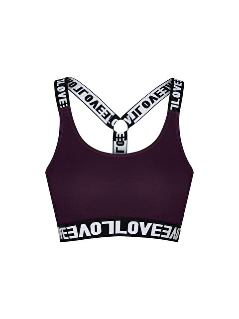 Hnx Pamuklu Halkalı Çapraz LOVE Askılı Çıkarılabilir Kaplı Kadın Büstiyer - S000041994-20042