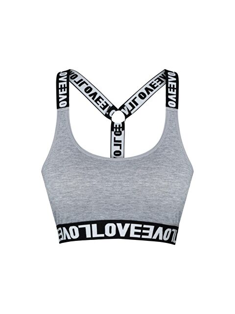 Hnx Pamuklu Halkalı Çapraz LOVE Askılı Çıkarılabilir Kaplı Kadın Büstiyer - S000041994-20600
