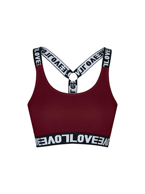 Hnx Pamuklu Halkalı Çapraz LOVE Askılı Çıkarılabilir Kaplı Kadın Büstiyer - S000041994-19951