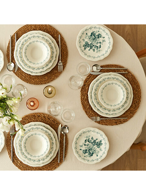 Bella Maison Isabella Stoneware 24 Parça 6 Kişilik Yemek Takımı Yeşil - S000027778-18194
