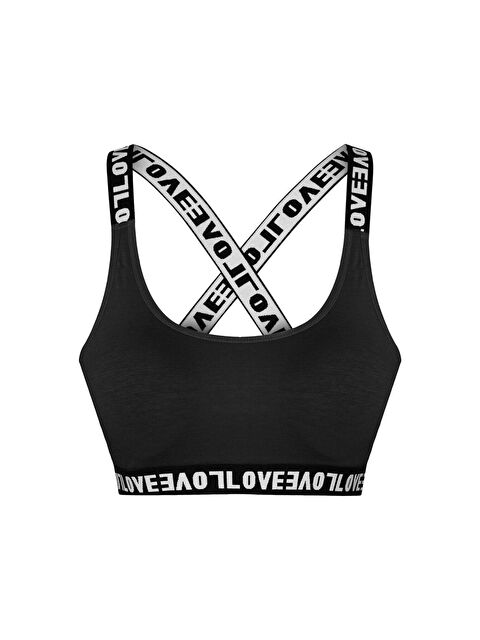 Hnx Pamuklu Çapraz LOVE Askılı Çıkarılabilir Kaplı Kadın Büstiyer - S000041995-19351