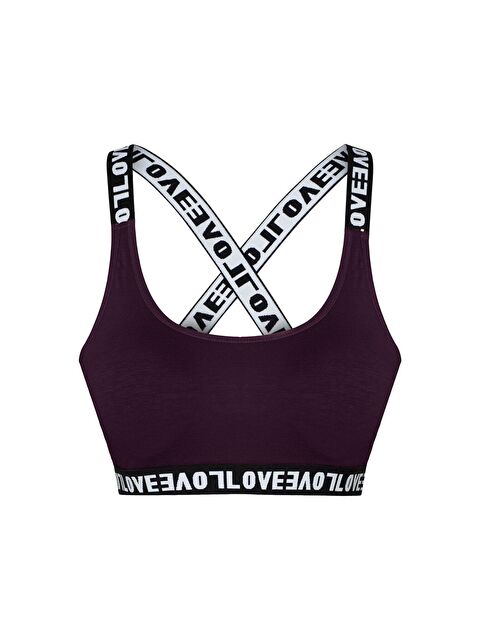 Hnx Pamuklu Çapraz LOVE Askılı Çıkarılabilir Kaplı Kadın Büstiyer - S000041995-20042