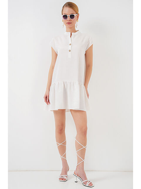 Bigdart 2425 Mini Elbise - Ekru - S000089491-19965