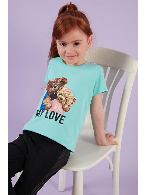 Lela Baskılı Bisiklet Yaka Pamuklu T Shirt 6211034 - S000001473-18194