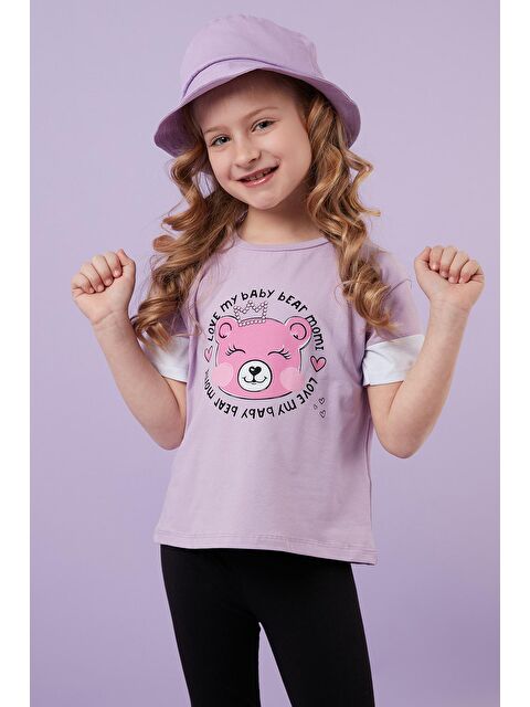 Lela Pamuklu Baskılı Bisiklet Yaka T Shirt 6211038 - S000001456-17241