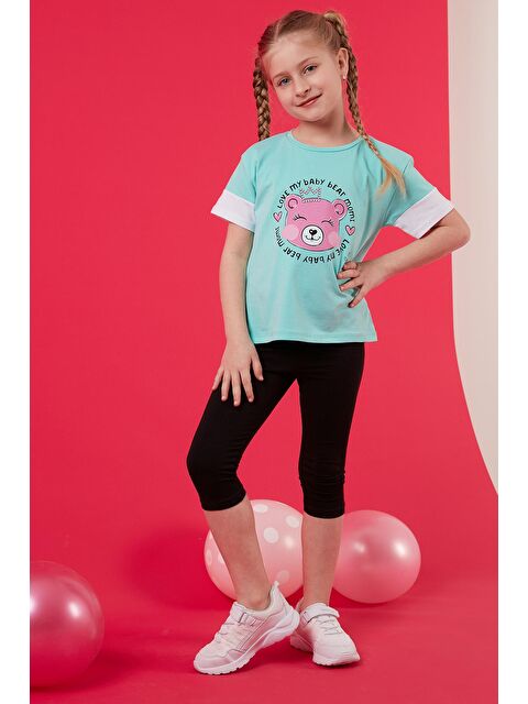 Lela Pamuklu Baskılı Bisiklet Yaka T Shirt 6211038 - S000001456-18194