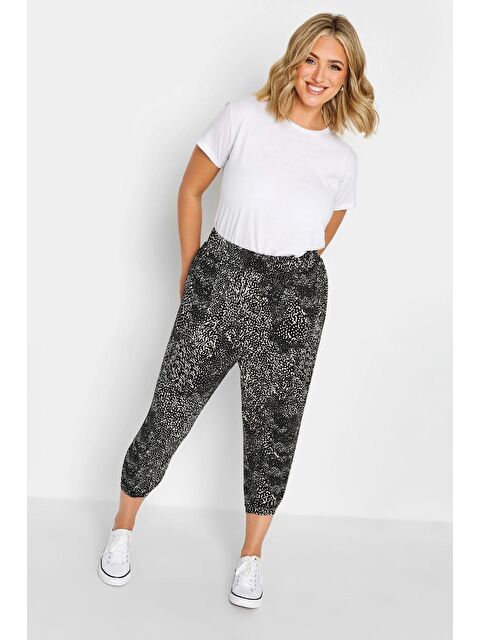 Stil Diva Büyük Beden Dar Paça Bilek Üstü Kısa Kesim Desenli Cepli Pantolon 302446 - S000063822-19351