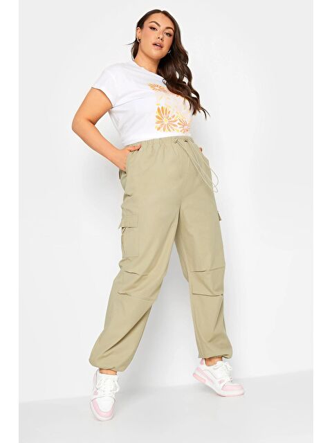 Stil Diva Büyük Beden Paçası Lastikli Cep Detaylı Kargo Pantolon 302033 - S000063831-25636