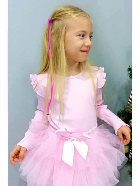 Breeze Kız Çocuk Uzun Kollu Bluz Fırfırlı Pembe (10-14 Yaş) - S000022130-20024