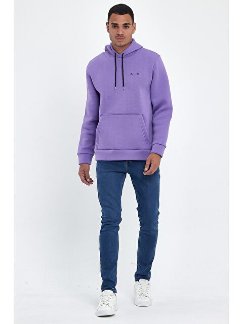 Süperlife Kapüşonlu Regular Fit İçi Polarlı 3 İplik Kalın Air Nakışlı Erkek Hoodie spr24sw07 - S000071921-17878