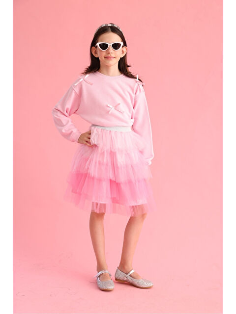 Le Mabelle Lila Katlı Tüllü Kız Çocuk Etek - Almira - S000468552-17878