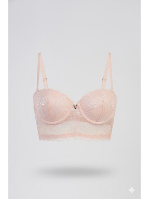 C&City Destekli Straplez Bralet Sütyen C13022 Pudra - S000222014-7152