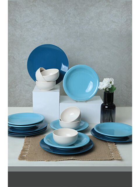 Keramika Blue Mix Yemek Takımı 18 Parça 6 Kişilik - S000091850-23173