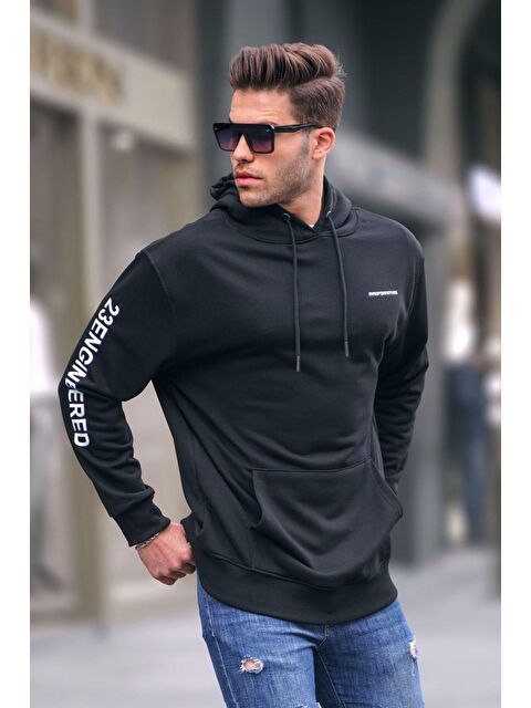 Madmext Siyah Kapüşonlu  Erkek Hoodie 6038 - S000049394-19351