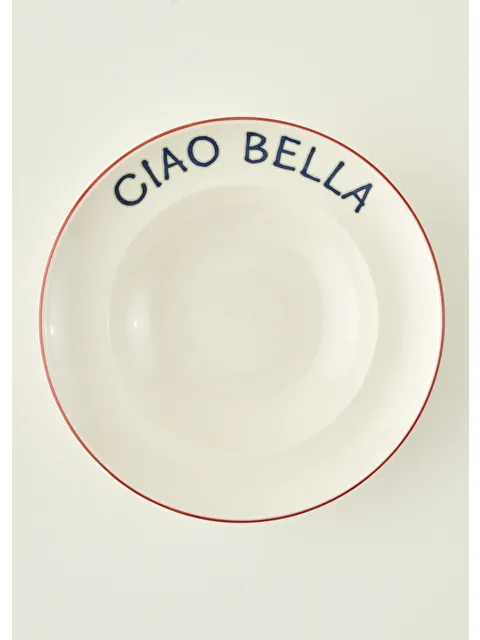 Bella Maison Line Porselen Makarna Tabağı Kırmızı (28 cm)