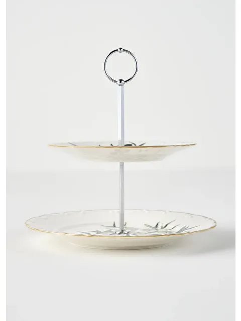 Bella Maison Olive Porselen 2 Katlı Kurabiyelik Yeşil - S000400151-18194