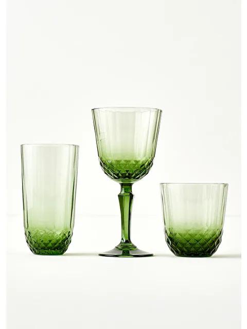 Bella Maison Colore Kesme Bardak-Kadeh Seti 18'li Yeşil - S000362670-18194