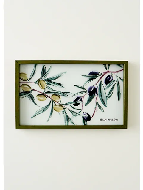 Bella Maison Olive Dekoratif Cam Tepsi Yeşil (22x37 cm) - S000399078-18194