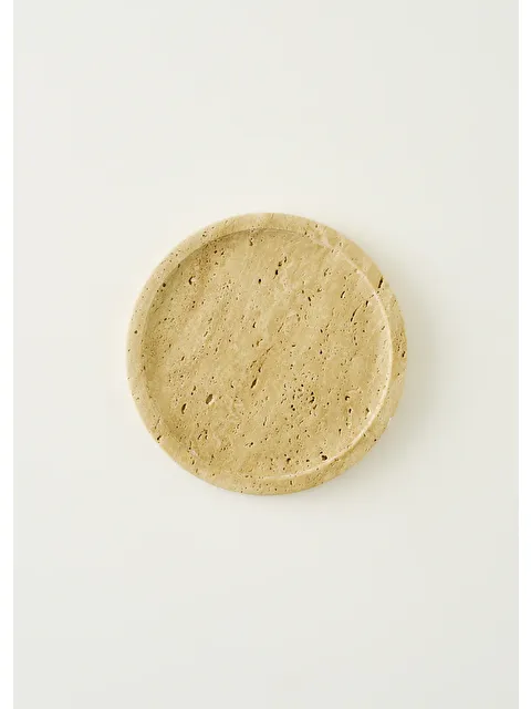 Bella Maison Ephesus Traverten Yuvarlak Dekoratif Tabak Naturel (20x4 cm) - S000380285-26406