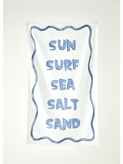 Bella Maison Marine Baskılı Pamuklu Plaj Havlusu Beyaz (90x150 cm) - S000388692-20063