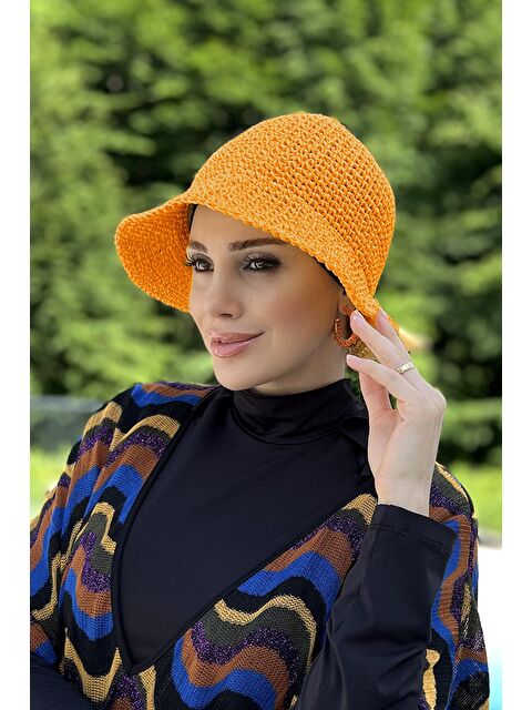 Remsa Mayo El Örgü Hasır Şapka RŞ-83 Turuncu - S000217342-20013