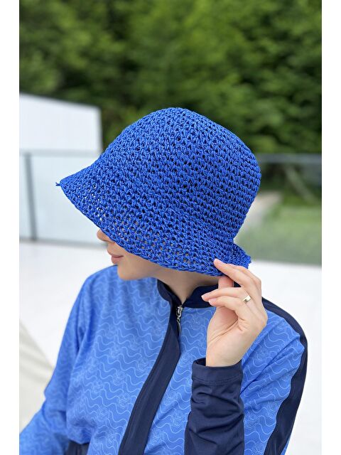 Remsa Mayo El Örgü Hasır Şapka RŞ-83 Saks Mavi - S000217328-23710