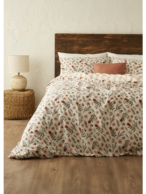 Bella Maison Pamuklu Ranforce Florian Çift Kişilik Nevresim Seti Kiremit (200x220 cm) - S000374286-18657