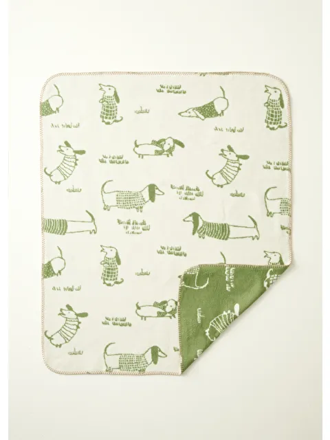 Bella Maison Sausage Dog Pamuklu Bebek Battaniyesi Yeşil (100x120 cm) - S000324684-18194