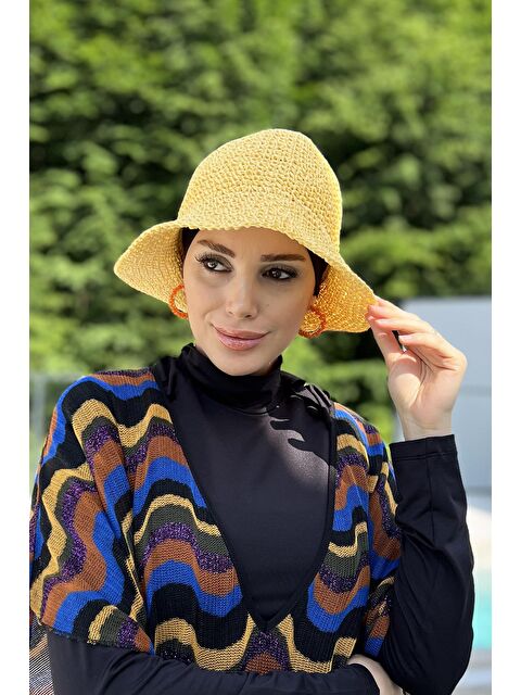 Remsa Mayo El Örgü Hasır Şapka RŞ-83 Sarı - S000217064-20072