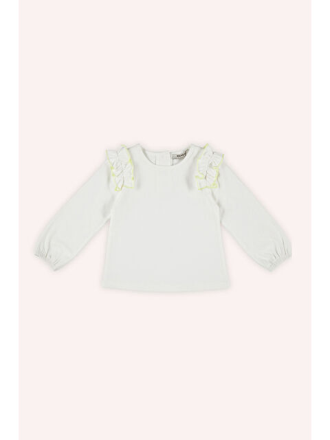 Panço Kız Bebek Uzun Kollu Beyaz Tişört - S000320027-20063