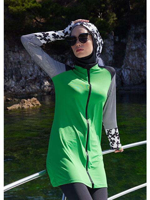 Mayovera Tasarım Mayo Bomber Yeşil Tek Üst Mayo - S000253535-18194