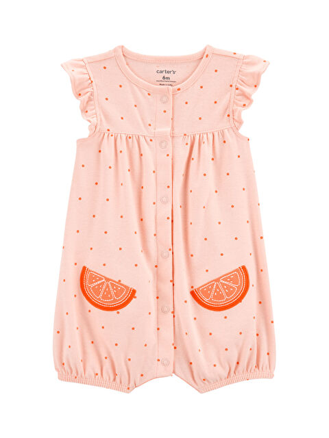 Carter's Kız Bebek Kısa Tulum 3 Ay-24 Ay Turuncu - S000457898-20013