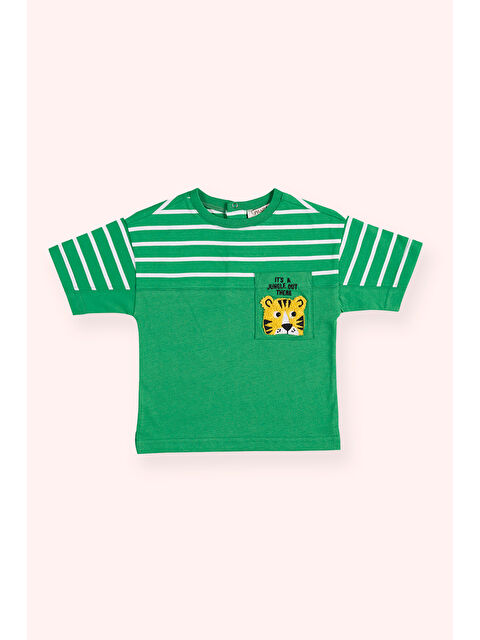 Panço Erkek Bebek Cepli Kısa Kollu Yeşil Tişört - S000269634-18194