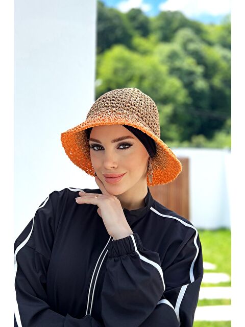 Remsa Mayo El Örgüsü Hasır Şapka RŞ-102 Camel Turuncu - S000216572-4557