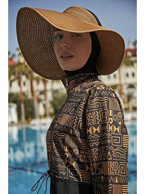 Remsa Mayo Fiyonklu Katlanabilir Vizör Hasır Şapka Güneş Koruyucu Siperlik RŞ-78 Camel - S000203597-4557