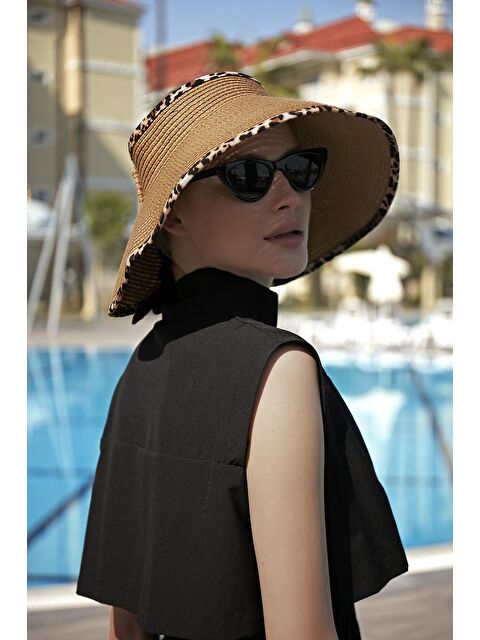 Remsa Mayo Katlanabilir Vizör Hasır Şapka Güneş Koruyucu Siperlik RŞ-80 Leopar Biyeli Camel - S000203599-20472