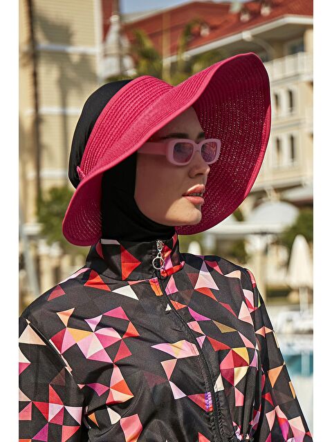 Remsa Mayo Fiyonklu Katlanabilir Vizör Hasır Şapka Güneş Koruyucu Siperlik RŞ-78 Fuşya - S000203507-18686