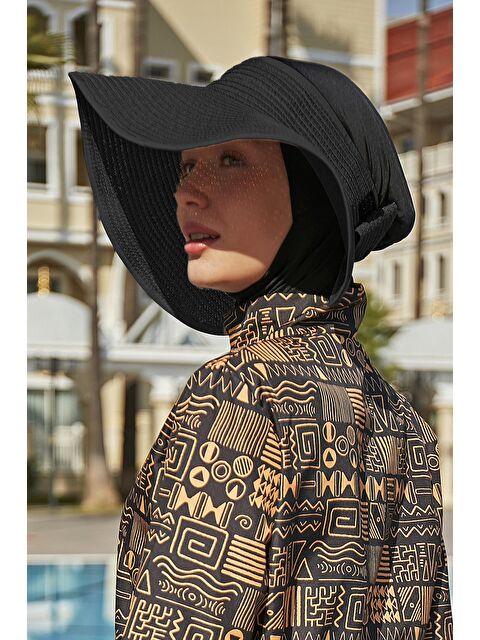 Remsa Mayo Fiyonklu Katlanabilir Vizör Hasır Şapka Güneş Koruyucu Siperlik RŞ-78 Siyah - S000203504-19351